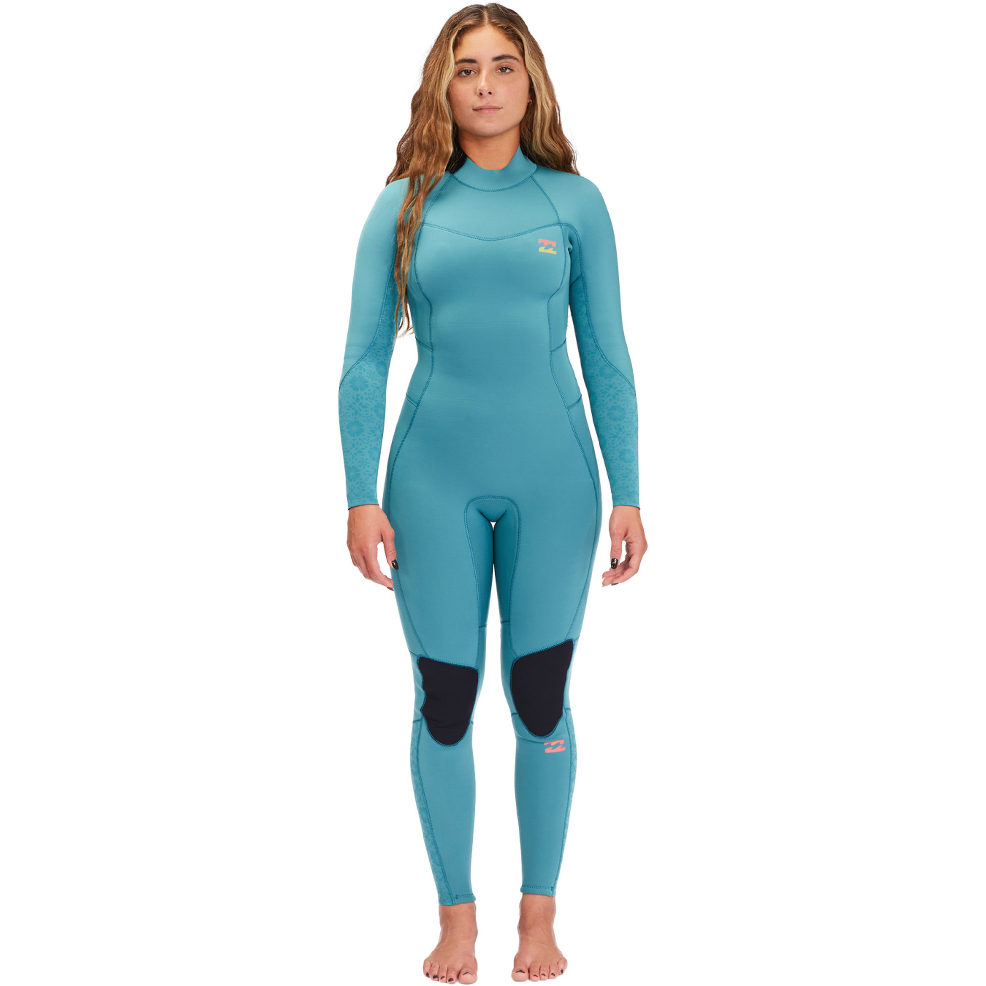 2022 Billabong Womens Synergy 4/3mm Back Zip Wetsuit F44F38 Marine